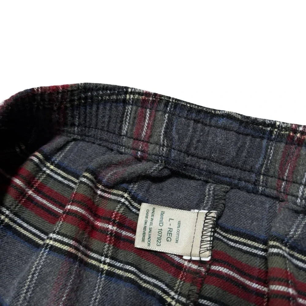 LL Bean Men's Flannel Pajama Set Top & Bottom (Cropped) 100% Cotton Size Large
